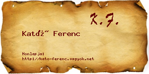 Kató Ferenc névjegykártya