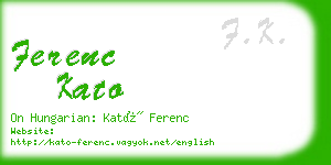 ferenc kato business card